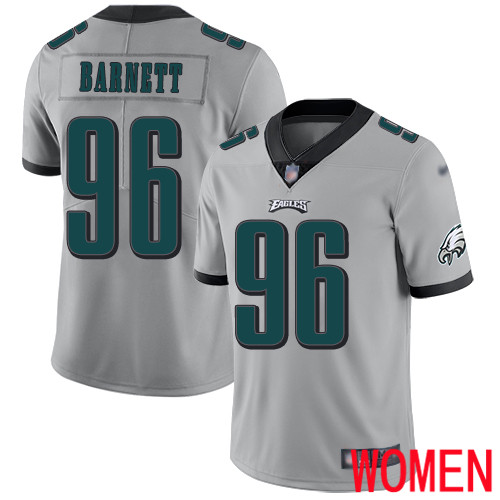 Women Philadelphia Eagles #96 Derek Barnett Ash Backer NFL Pullover Hoodie Sweatshirts->nfl t-shirts->Sports Accessory